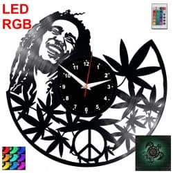 Bob Marley Zegar Ścienny Podświetlany LED RGB Na Pilota Płyta Winylowa Nowoczesny Dekoracyjny Na Prezent Urodziny