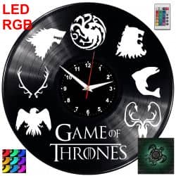 Gra o Tron Game OF Thrones Zegar Ścienny Podświetlany LED RGB Na Pilota Płyta Winylowa Nowoczesny Dekoracyjny Na Prezent Urodzin