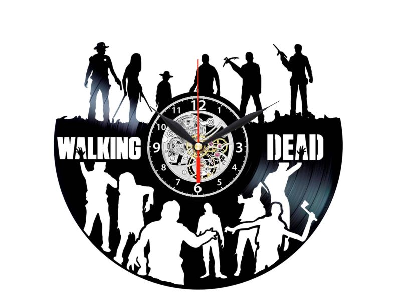 WALKING DEAD ŻYWE TRUPY ZEGAR ŚCIENNY PŁYTA WINYLOWA WINYL ZEGAR ŚCIENNY EVEVO EVEVEO.PL  