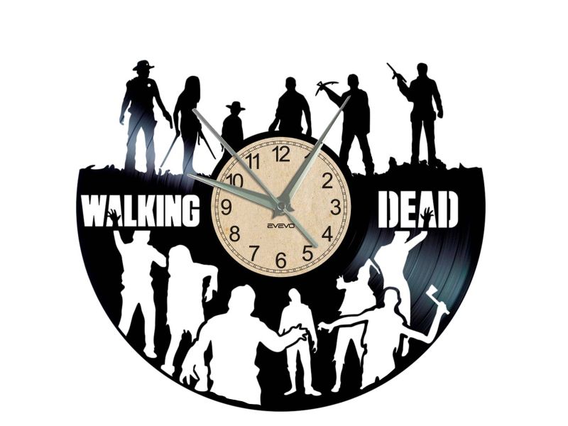 WALKING DEAD ŻYWE TRUPY ZEGAR ŚCIENNY PŁYTA WINYLOWA WINYL ZEGAR ŚCIENNY EVEVO EVEVEO.PL  