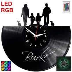 The Burkes Zegar Ścienny Podświetlany LED RGB Na Pilota Płyta Winylowa Nowoczesny Dekoracyjny Na Prezent Urodziny