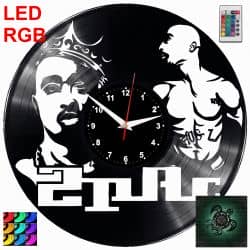 2Pac Zegar Ścienny Podświetlany LED RGB Na Pilota Płyta Winylowa Nowoczesny Dekoracyjny Na Prezent Urodziny