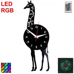 Żyrafa Zegar Ścienny Podświetlany LED RGB Na Pilota Płyta Winylowa Nowoczesny Dekoracyjny Na Prezent Urodziny