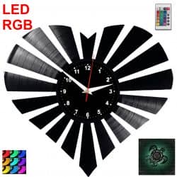 Serce Walentynki Zegar Ścienny Podświetlany LED RGB Na Pilota Płyta Winylowa Nowoczesny Dekoracyjny Na Prezent Urodziny