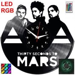 30 Second To Mars Zegar Ścienny Podświetlany LED RGB Na Pilota Płyta Winylowa Nowoczesny Dekoracyjny Na Prezent Urodziny