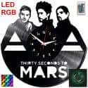 30 Second To Mars Zegar Ścienny Podświetlany LED RGB Na Pilota Płyta Winylowa Nowoczesny Dekoracyjny Na Prezent Urodziny