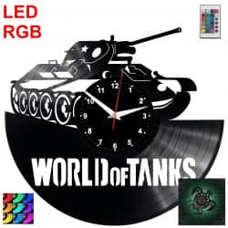 World Of Tanks Zegar Ścienny Podświetlany LED RGB Na Pilota Płyta Winylowa Nowoczesny Dekoracyjny Na Prezent Urodziny