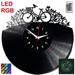 Rower Zegar Ścienny Podświetlany LED RGB Na Pilota Płyta Winylowa Nowoczesny Dekoracyjny Na Prezent Urodziny
