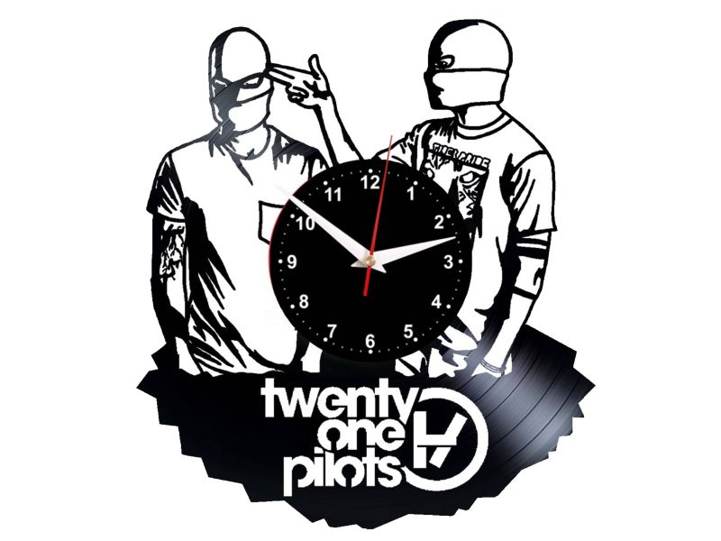 Twenty One Pilots  ZEGAR ŚCIENNY DEKORACYJNY NOWOCZESNY PŁYTA WINYLOWA VINYL NA PREZENT EVEVO evevo.pl