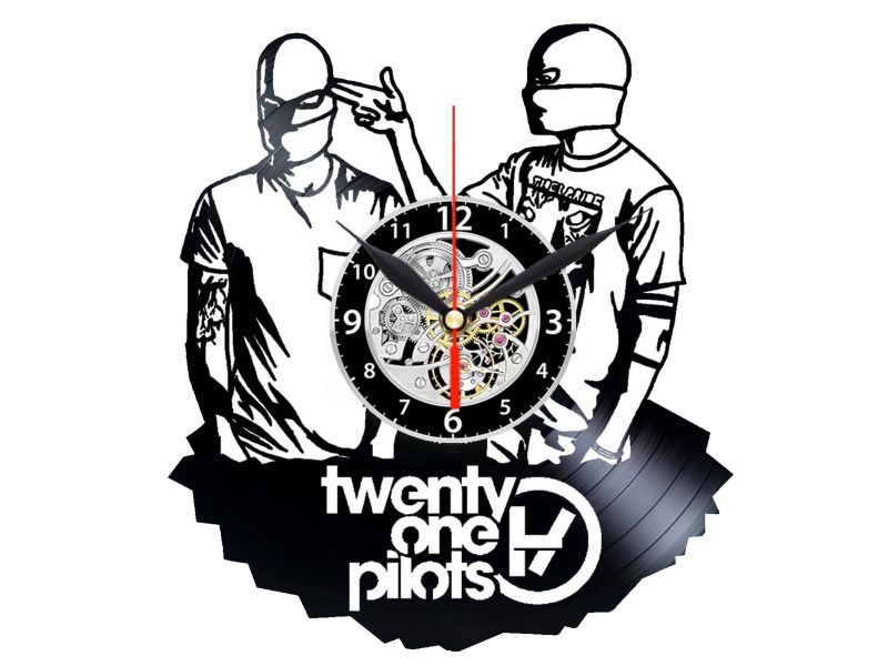 Twenty One Pilots  ZEGAR ŚCIENNY DEKORACYJNY NOWOCZESNY PŁYTA WINYLOWA VINYL NA PREZENT EVEVO evevo.pl