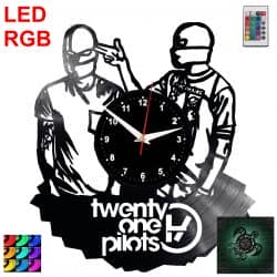 Twenty One Pilots Zegar Ścienny Podświetlany LED RGB Na Pilota Płyta Winylowa Nowoczesny Dekoracyjny Na Prezent Urodziny