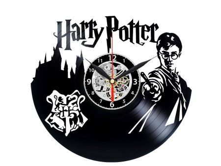 harry potter  ZEGAR ŚCIENNY DEKORACYJNY NOWOCZESNY PŁYTA WINYLOWA VINYL NA PREZENT EVEVO evevo.pl