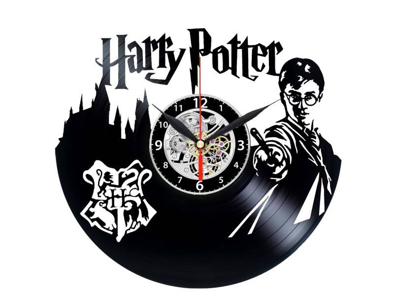 harry potter  ZEGAR ŚCIENNY DEKORACYJNY NOWOCZESNY PŁYTA WINYLOWA VINYL NA PREZENT EVEVO evevo.pl