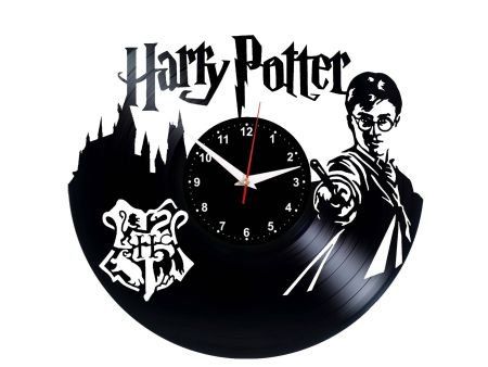 harry potter  ZEGAR ŚCIENNY DEKORACYJNY NOWOCZESNY PŁYTA WINYLOWA VINYL NA PREZENT EVEVO evevo.pl