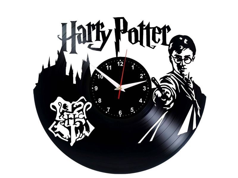 harry potter  ZEGAR ŚCIENNY DEKORACYJNY NOWOCZESNY PŁYTA WINYLOWA VINYL NA PREZENT EVEVO evevo.pl