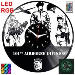 101 Dywizja Powietrznodesantowa USA Zegar Ścienny Podświetlany LED RGB Na Pilota Płyta Winylowa Nowoczesny Dekoracyjny Na Prezen