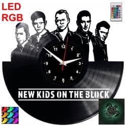 New Kids One The Block Zegar Ścienny Podświetlany LED RGB Na Pilota Płyta Winylowa Nowoczesny Dekoracyjny Na Prezent Urodziny