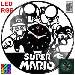 Super Mario Zegar Ścienny Podświetlany LED RGB Na Pilota Płyta Winylowa Nowoczesny Dekoracyjny Na Prezent Urodziny