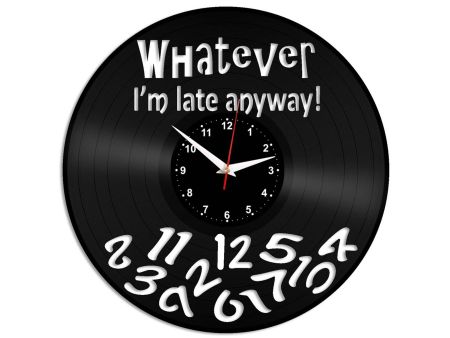 WHATEVER I\'M LATE ANYWAY ZEGAR ŚCIENNY PŁYTA WINYLOWA WINYL ZEGAR ŚCIENNY EVEVO EVEVEO.PL 