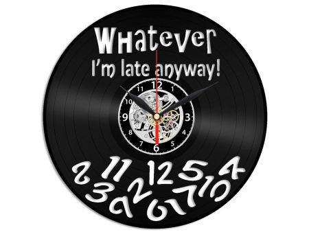 WHATEVER I\'M LATE ANYWAY ZEGAR ŚCIENNY PŁYTA WINYLOWA WINYL ZEGAR ŚCIENNY EVEVO EVEVEO.PL 