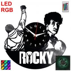 Rocky Zegar Ścienny Podświetlany LED RGB Na Pilota Płyta Winylowa Nowoczesny Dekoracyjny Na Prezent Urodziny