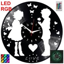 Walentynki Miłość Love Zegar Ścienny Podświetlany LED RGB Na Pilota Płyta Winylowa Nowoczesny Dekoracyjny Na Prezent Urodziny