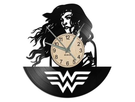 WONDER WOMAN ZEGAR ŚCIENNY PŁYTA WINYLOWA WINYL ZEGAR ŚCIENNY EVEVO EVEVEO.PL