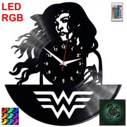Wonder Woman Zegar Ścienny Podświetlany LED RGB Na Pilota Płyta Winylowa Nowoczesny Dekoracyjny Na Prezent Urodziny