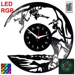 Wspinaczka Zegar Ścienny Podświetlany LED RGB Na Pilota Płyta Winylowa Nowoczesny Dekoracyjny Na Prezent Urodziny