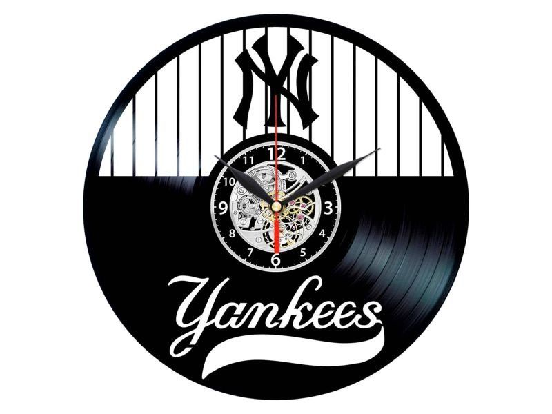 YANKEES ZEGAR ŚCIENNY PŁYTA WINYLOWA WINYL ZEGAR ŚCIENNY EVEVO EVEVEO.PL