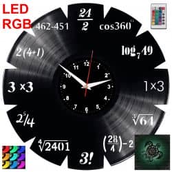Zegar Matematyka Zegar Ścienny Podświetlany LED RGB Na Pilota Płyta Winylowa Nowoczesny Dekoracyjny Na Prezent Urodziny