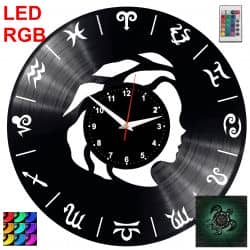 Panna Znak Zodiaku Zegar Ścienny Podświetlany LED RGB Na Pilota Płyta Winylowa Nowoczesny Dekoracyjny Na Prezent Urodziny