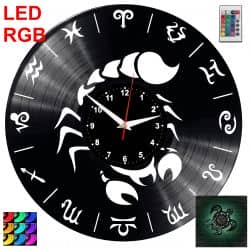 Skorpion Znak Zodiaku Zegar Ścienny Podświetlany LED RGB Na Pilota Płyta Winylowa Nowoczesny Dekoracyjny Na Prezent Urodziny