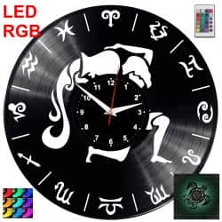 Wodnik Znak Zodiaku Zegar Ścienny Podświetlany LED RGB Na Pilota Płyta Winylowa Nowoczesny Dekoracyjny Na Prezent Urodziny