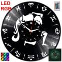 Wodnik Znak Zodiaku Zegar Ścienny Podświetlany LED RGB Na Pilota Płyta Winylowa Nowoczesny Dekoracyjny Na Prezent Urodziny