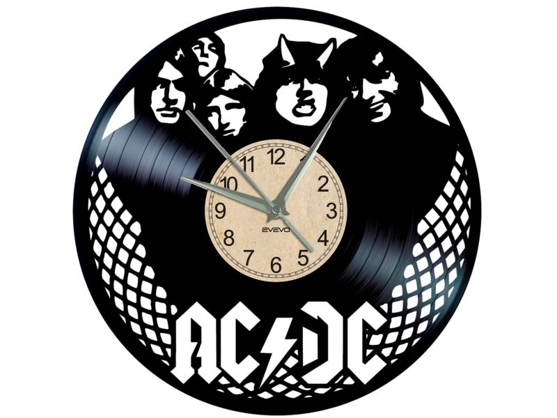 AC-DC ACDC ZEGAR ŚCIENNY PŁYTA WINYLOWA WINYL ZEGAR ŚCIENNY EVEVO EVEVEO.PL W0209