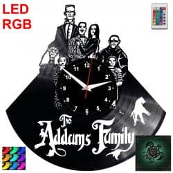 Adams Family Zegar Ścienny Podświetlany LED RGB Na Pilota Płyta Winylowa Nowoczesny Dekoracyjny Na Prezent Urodziny