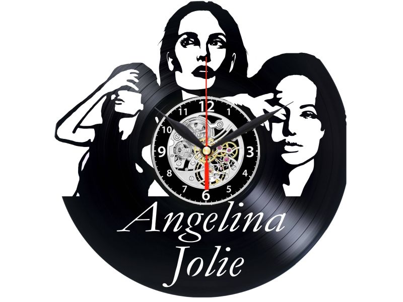 ANGELINA JOLIE ZEGAR ŚCIENNY PŁYTA WINYLOWA WINYL ZEGAR ŚCIENNY EVEVO EVEVEO.PL W0213