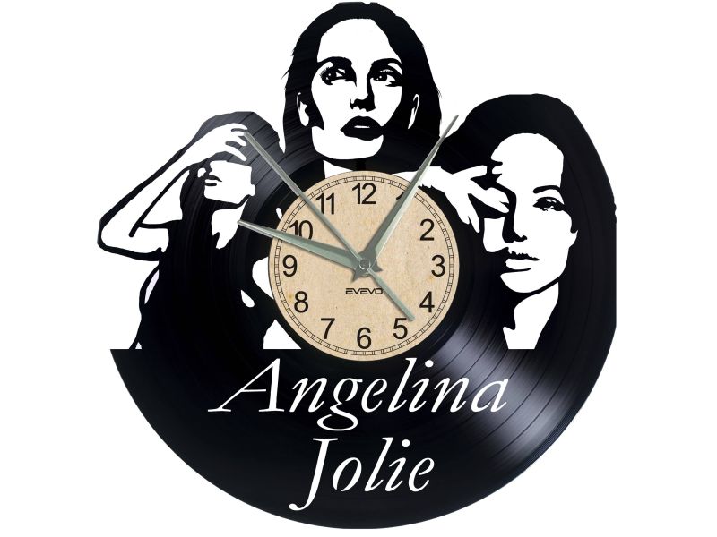 ANGELINA JOLIE ZEGAR ŚCIENNY PŁYTA WINYLOWA WINYL ZEGAR ŚCIENNY EVEVO EVEVEO.PL W0213