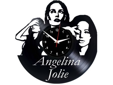 ANGELINA JOLIE ZEGAR ŚCIENNY PŁYTA WINYLOWA WINYL ZEGAR ŚCIENNY EVEVO EVEVEO.PL W0213