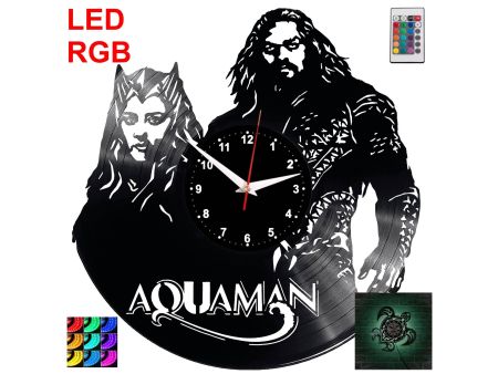 Aquaman Zegar Ścienny Podświetlany LED RGB Na Pilota Płyta Winylowa Nowoczesny Dekoracyjny Na Prezent Urodziny