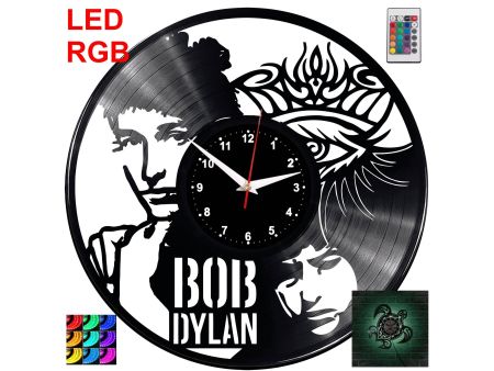 Bob Dylan Zegar Ścienny Podświetlany LED RGB Na Pilota Płyta Winylowa Nowoczesny Dekoracyjny Na Prezent Urodziny