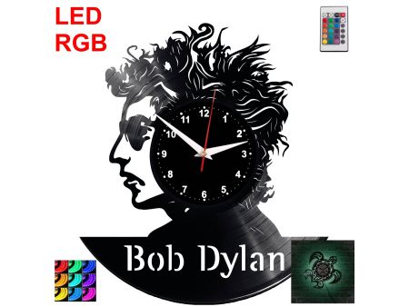 Bob Dylan Zegar Ścienny Podświetlany LED RGB Na Pilota Płyta Winylowa Nowoczesny Dekoracyjny Na Prezent Urodziny