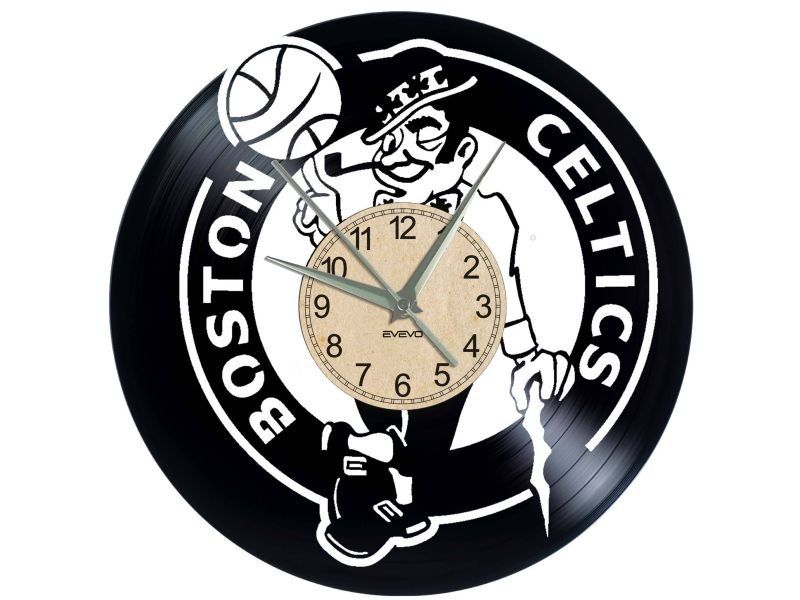  W0255 BOSTON CELTICS ZEGAR ŚCIENNY PŁYTA WINYLOWA WINYL ZEGAR ŚCIENNY EVEVO EVEVEO.PL W0255