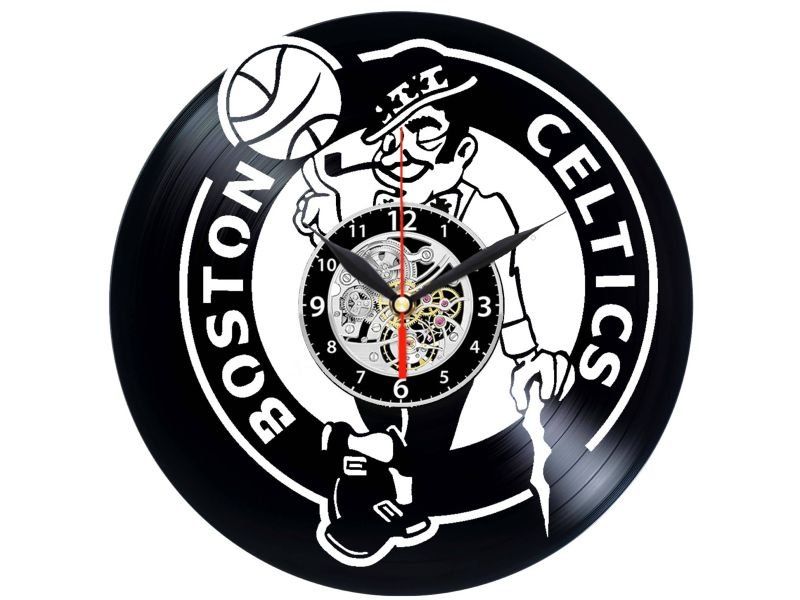  W0255 BOSTON CELTICS ZEGAR ŚCIENNY PŁYTA WINYLOWA WINYL ZEGAR ŚCIENNY EVEVO EVEVEO.PL W0255