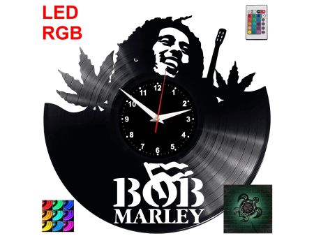 Bob Marley Zegar Ścienny Podświetlany LED RGB Na Pilota Płyta Winylowa Nowoczesny Dekoracyjny Na Prezent Urodziny