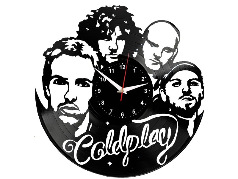 W0307 COLDPLAY  ZEGAR SCIENNY ZEGAR DEKORACYJNY ZEGAZ Z PŁYTY WINYLOWEJ EVEVO EVEVEO.PL