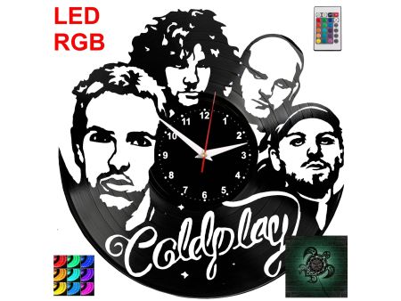 Coldplay Zegar Ścienny Podświetlany LED RGB Na Pilota Płyta Winylowa Nowoczesny Dekoracyjny Na Prezent Urodziny