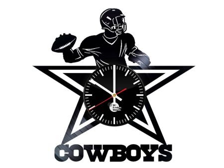 W0317 DALLAS COWBOYS  ZEGAR SCIENNY ZEGAR DEKORACYJNY ZEGAZ Z PŁYTY WINYLOWEJ EVEVO EVEVEO.PL