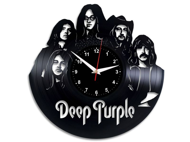 W0322 DEEP PURPLE  ZEGAR SCIENNY ZEGAR DEKORACYJNY ZEGAZ Z PŁYTY WINYLOWEJ EVEVO EVEVEO.PL